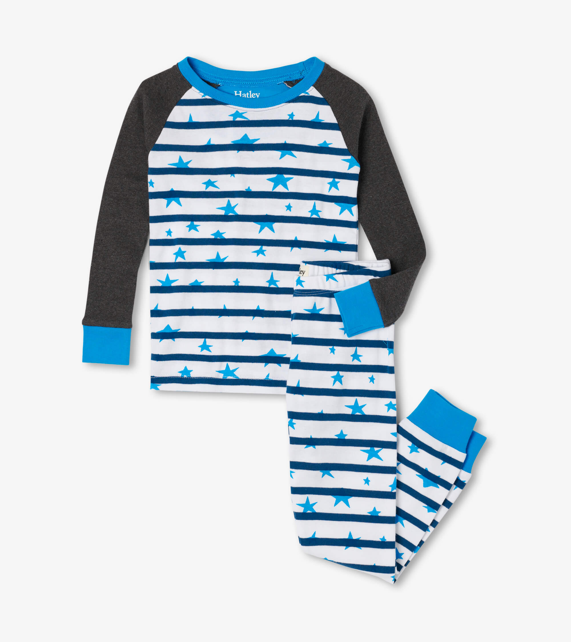 Starry Night Cotton Raglan Pyjama - White