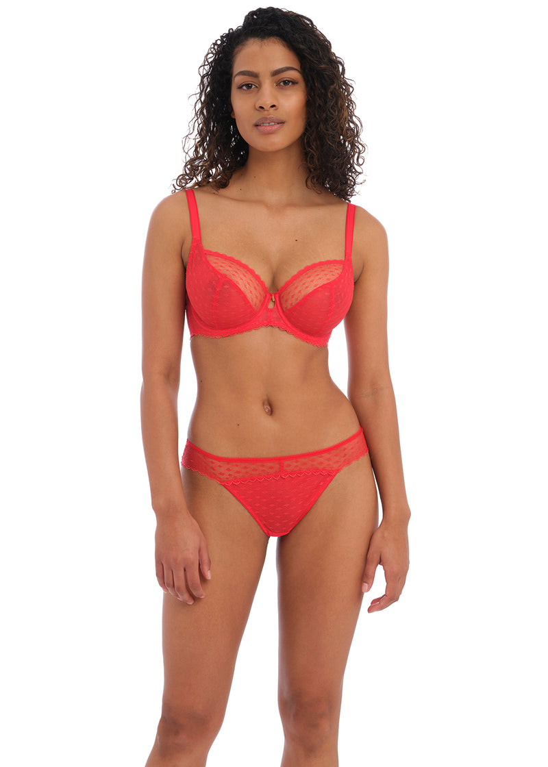 Signature Underwire Plunge Bra - Chili Red