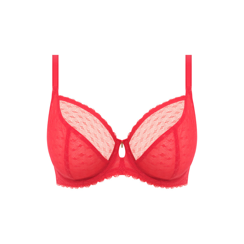 Signature Underwire Plunge Bra - Chili Red