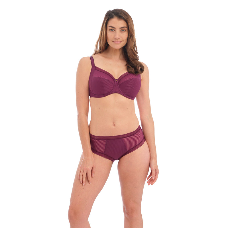 Fusion Underwire Full Cup Side Support Bra - Black Cherry
