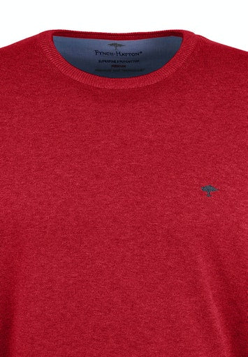 Plain Round Neck Jumper - Indian Red