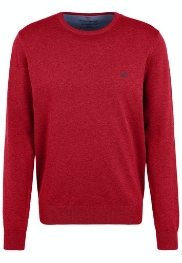 Plain Round Neck Jumper - Indian Red
