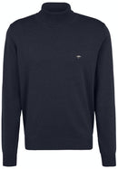 Plain Roll Neck Jumper - Navy