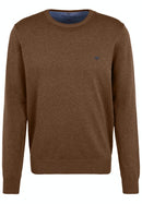 Plain Round Neck Jumper - Biscotti