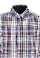 Long Sleeve Check Shirt - Dijon/navy