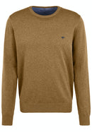 Plain Round Neck Jumper - Camel