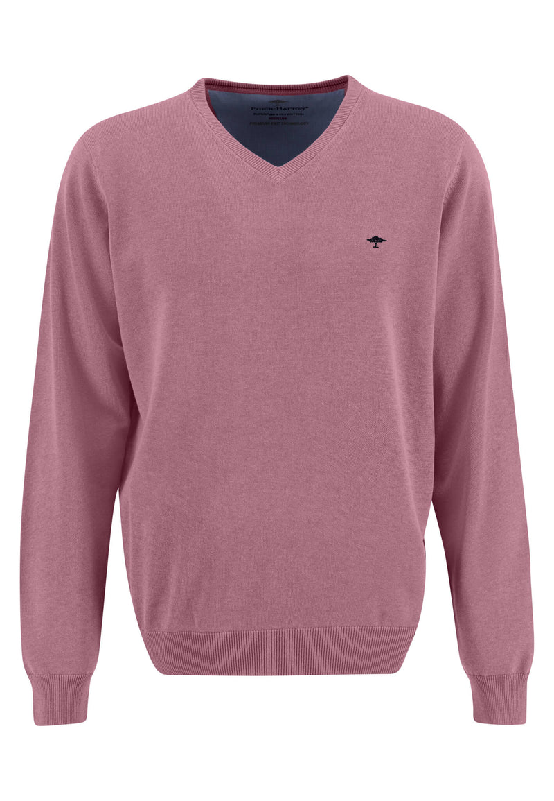 Plain V Neck Jumper - Lilac