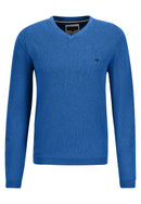 Plain V Neck Jumper - Bright Ocean
