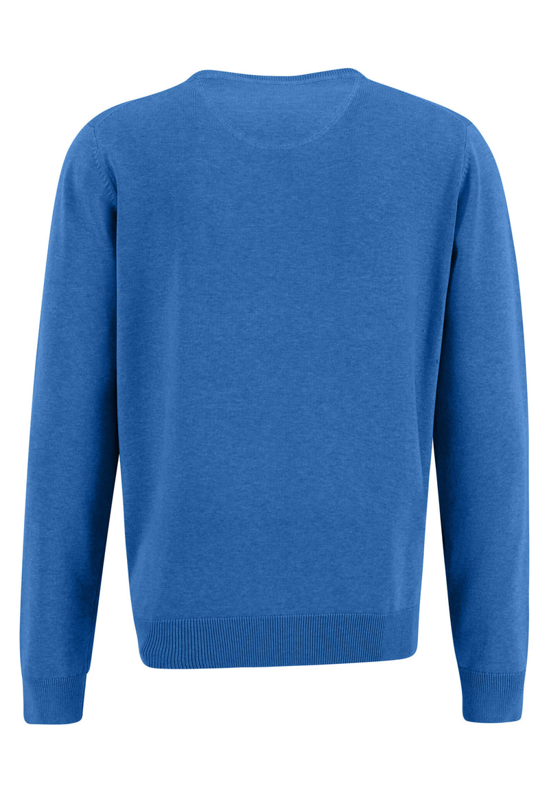 Plain Round Neck Jumper - Bright Ocean