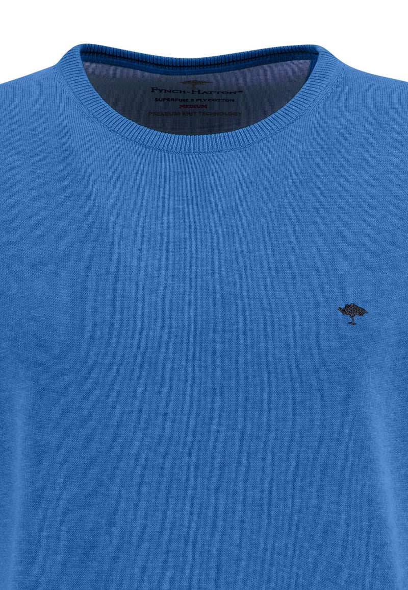 Plain Round Neck Jumper - Bright Ocean