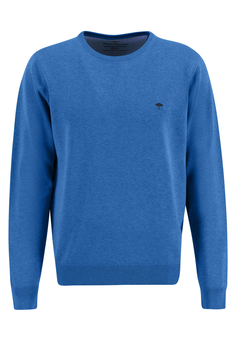Plain Round Neck Jumper - Bright Ocean