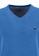 Plain V Neck Jumper - Bright Ocean