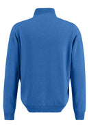 Plain Troyer Zip Jumper - Bright Ocean