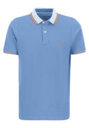 Stripe Collar Polo Shirt - Light Sky