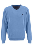 Plain V Neck Jumper - Light Sky
