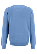 Plain V Neck Jumper - Light Sky