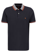 Stripe Collar Polo Shirt - Navy