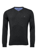 Plain V Neck Jumper - Black