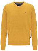 Superfine 3Ply Cotton V Neck - Yellow