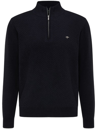 Two-Tone Troyer Zip Jumper - Navy/night