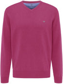 Plain V-Neck Jumper - Malaga