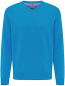 Plain V-Neck Jumper - Riverside
