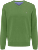 Plain V-Neck Jumper - Cactus