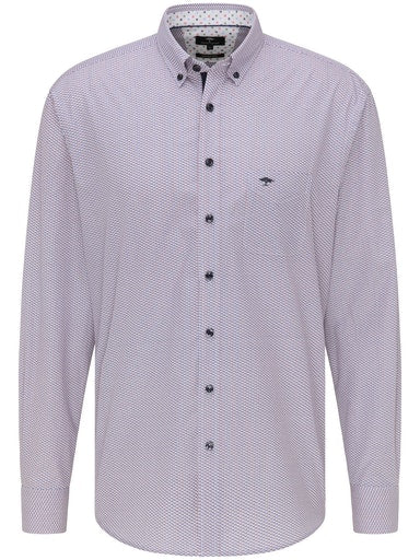 Button Down Shirt - Lava/ultramarine