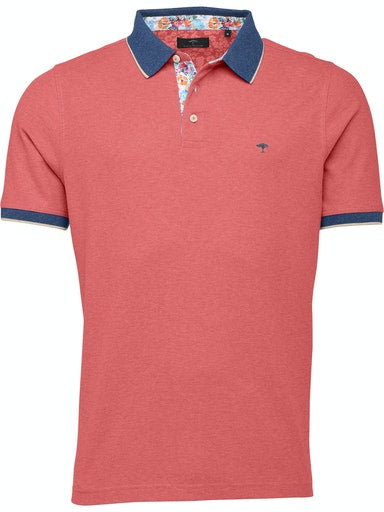 Contrast Collar Polo Shirt - Flamingo