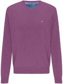 Plain V Neck Jumper - Mauve