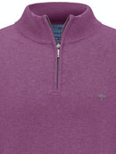 Plain Troyer Zip Jumper - Mauve