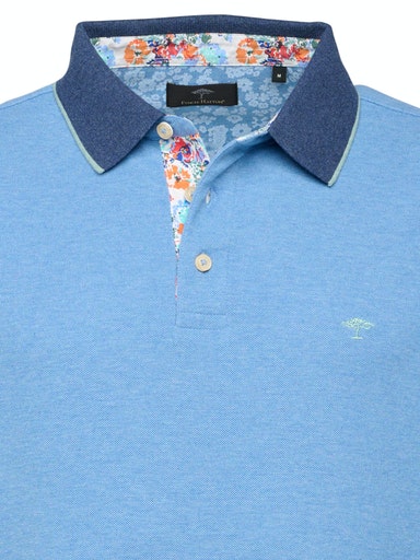 Contrast Collar Polo Shirt - Blue