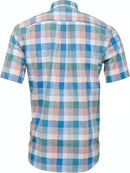 Short Sleeve Check Shirt - Terracotta/azure
