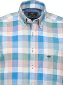 Short Sleeve Check Shirt - Terracotta/azure