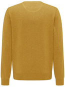 Plain Cotton Crew Neck Knit - Mustard