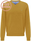 Plain Cotton V-Neck Knit - Amarena