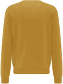 Plain Cotton V-Neck Knit - Mustard