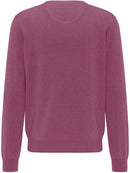 Plain Cotton V-Neck Knit - Dragonfruit