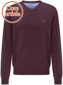 Plain Cotton V-Neck Knit - Amarena