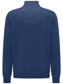 Plain Cotton Troyer Zip Knit - Ink