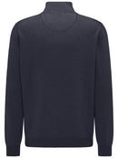 Plain Cotton Troyer Zip Knit - Navy