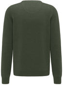 Plain Cotton Structure Crew Knit - Pesto