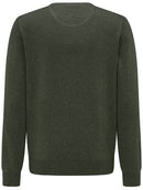 Plain Cotton Crew Neck Knit - Pesto