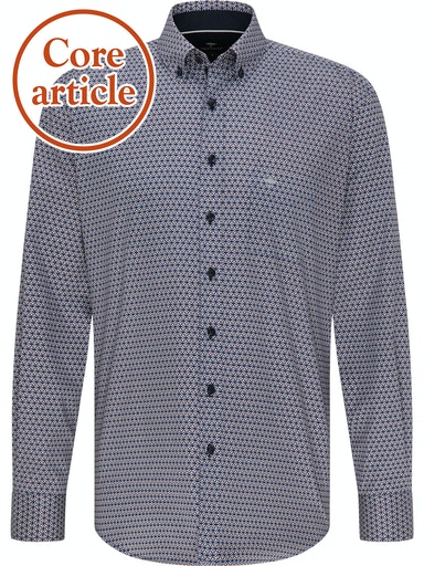 Casual Fit Shirt - Merlot/blue Print