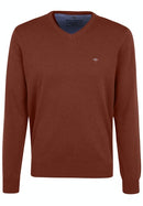 V-Neck Jumper - Terracotta