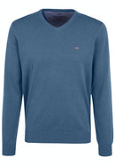 V-Neck Jumper - Indigo