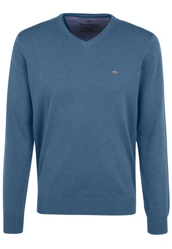 V-Neck Jumper - Indigo