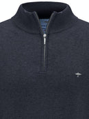 Plain Troyer Zip Jumper - Navy