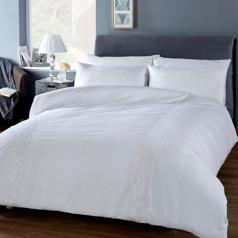 White Collection Florence Duvet Cover Set - White