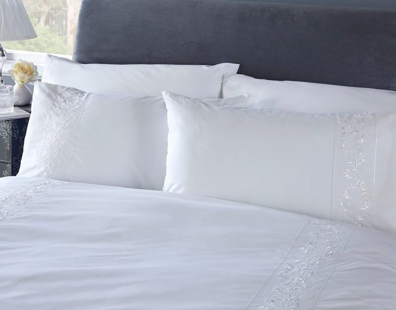 White Collection Florence Duvet Cover Set - White